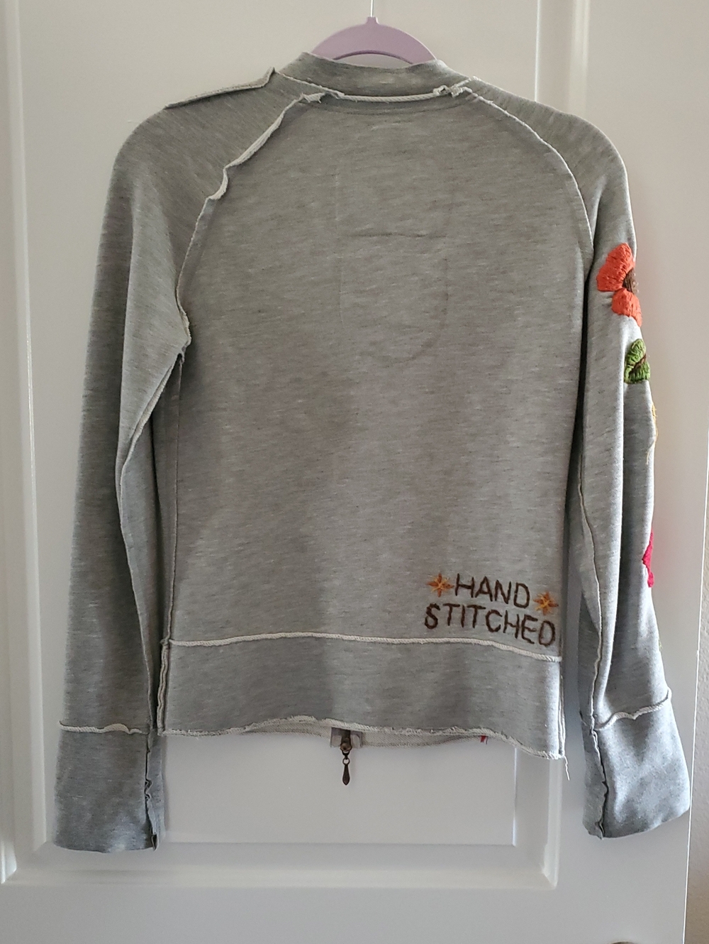 Joystick by Johnny Was Zip-Up Hoodie with Colorful Floral & Owl Appliqué Sz Sm - Picture 7 of 12